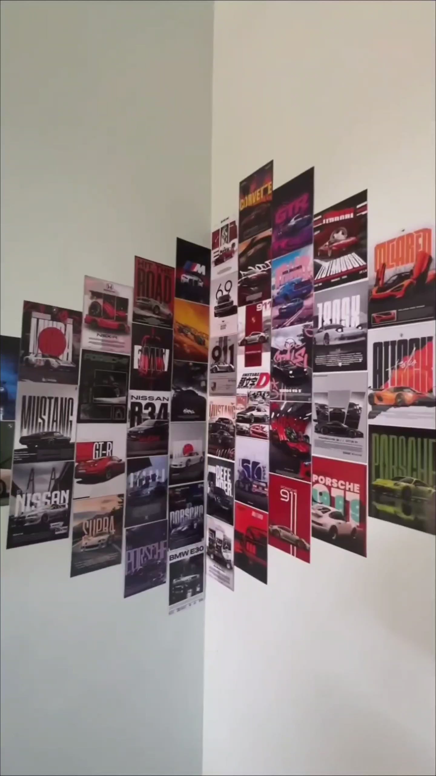 24-Piece Premium Car Poster Collection - A6 Size High-Gloss Mini Prints for Room Decor & Wall Art