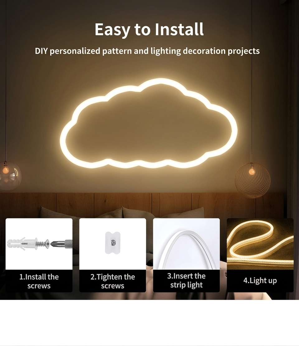 5M Flexible Silicone Neon LED Strip Light, Cuttable Warm White Glow