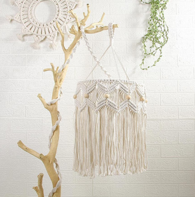 Handcrafted Cotton Macrame Chandelier Light For Decor