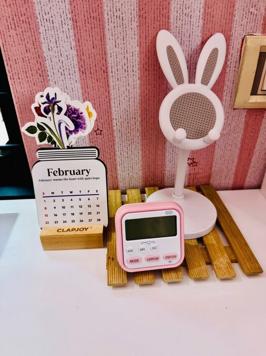 Die-Cut Floral Jar Desk Calendar