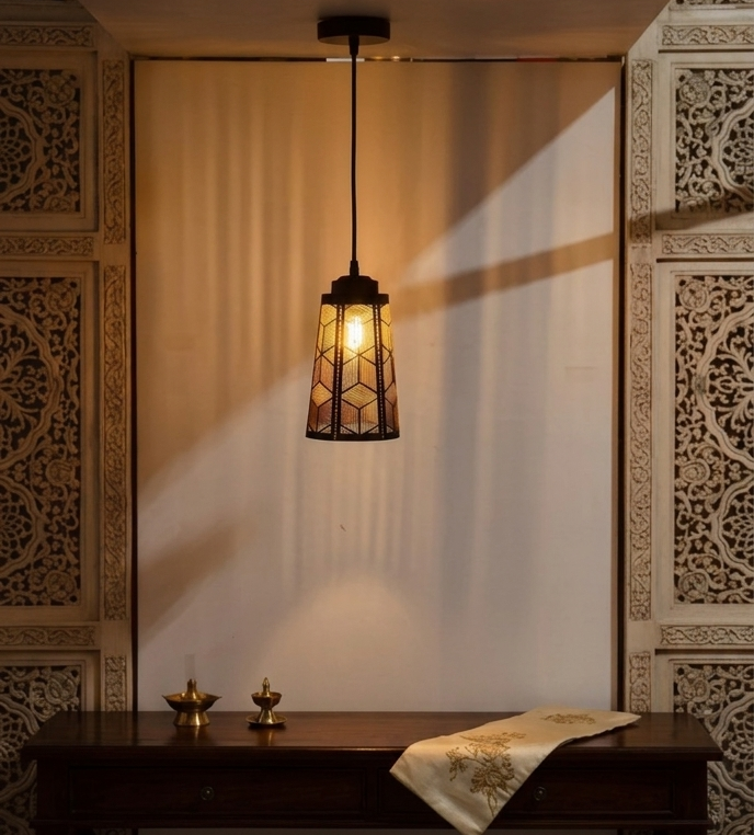 Geometric Honeycomb Pendant