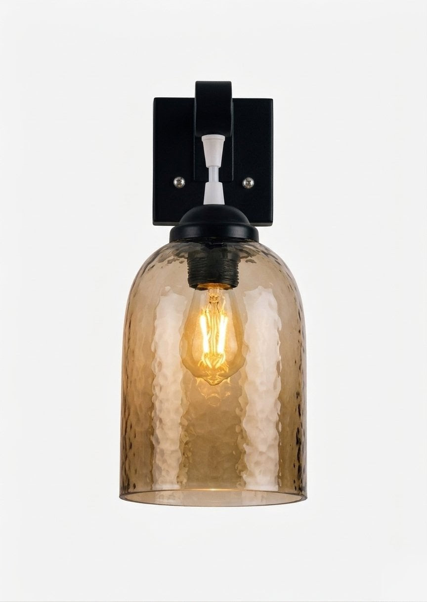 Modern Amber Glass Wall Sconce