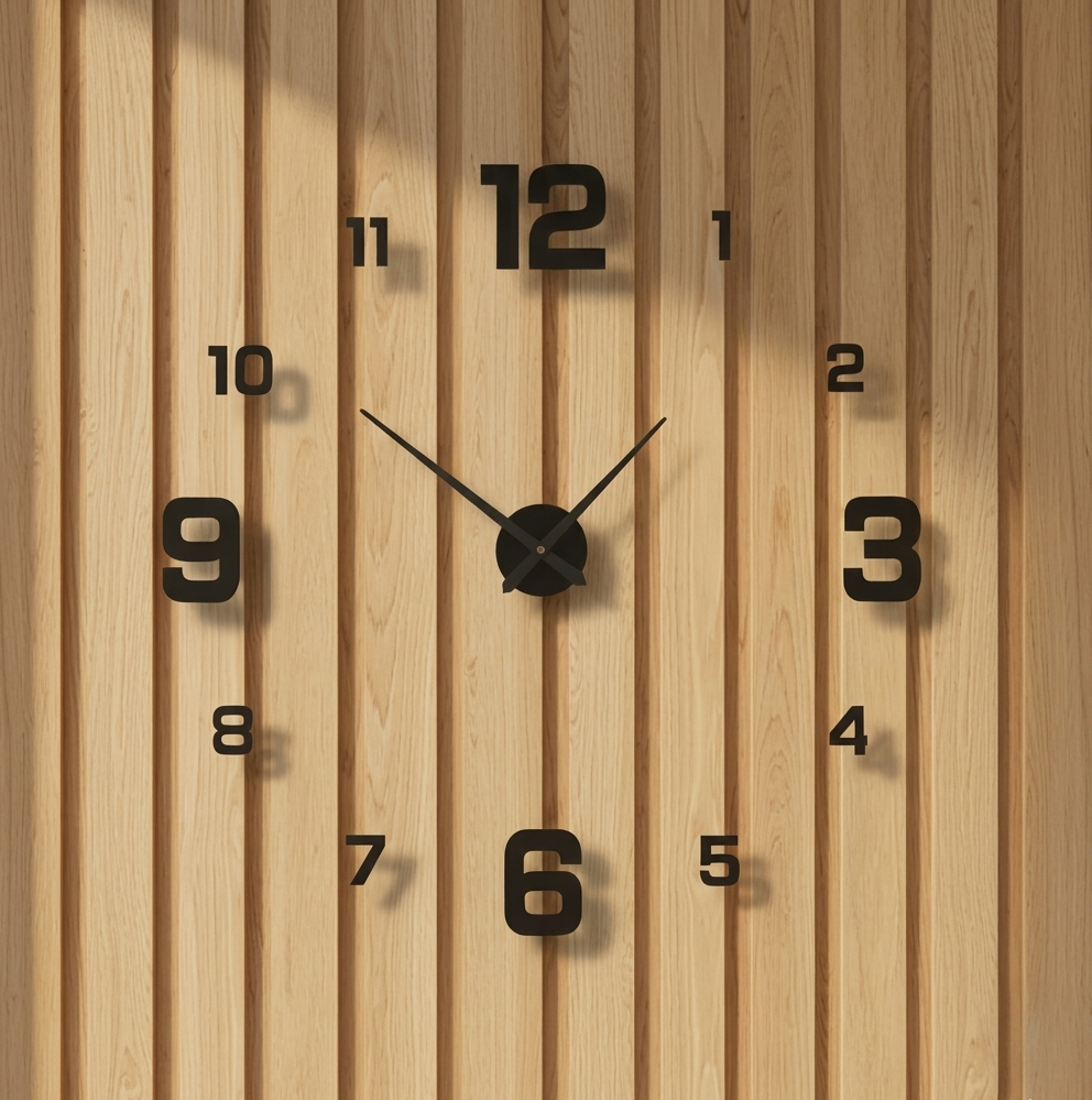 Modern DIY Frameless Large 3D Wall Clock