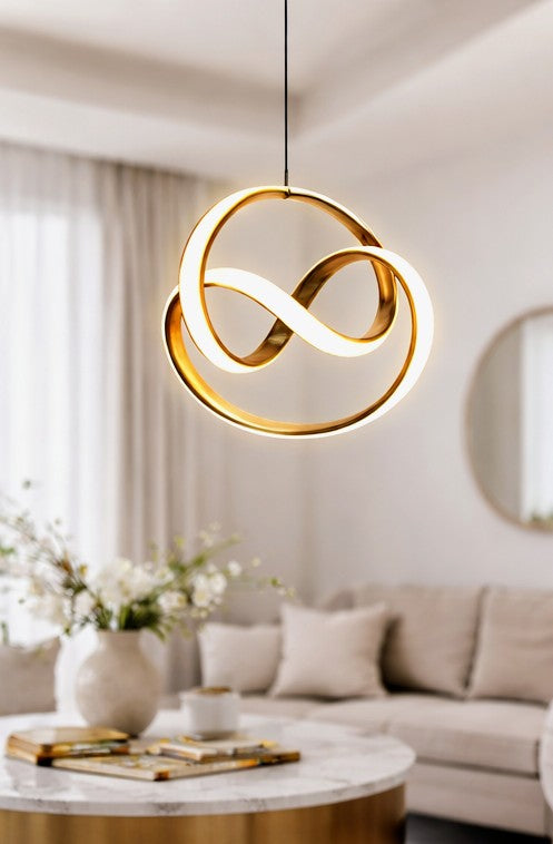 Luxury Gold Hanging Ceiling Lamp 3-in-1 Colour
