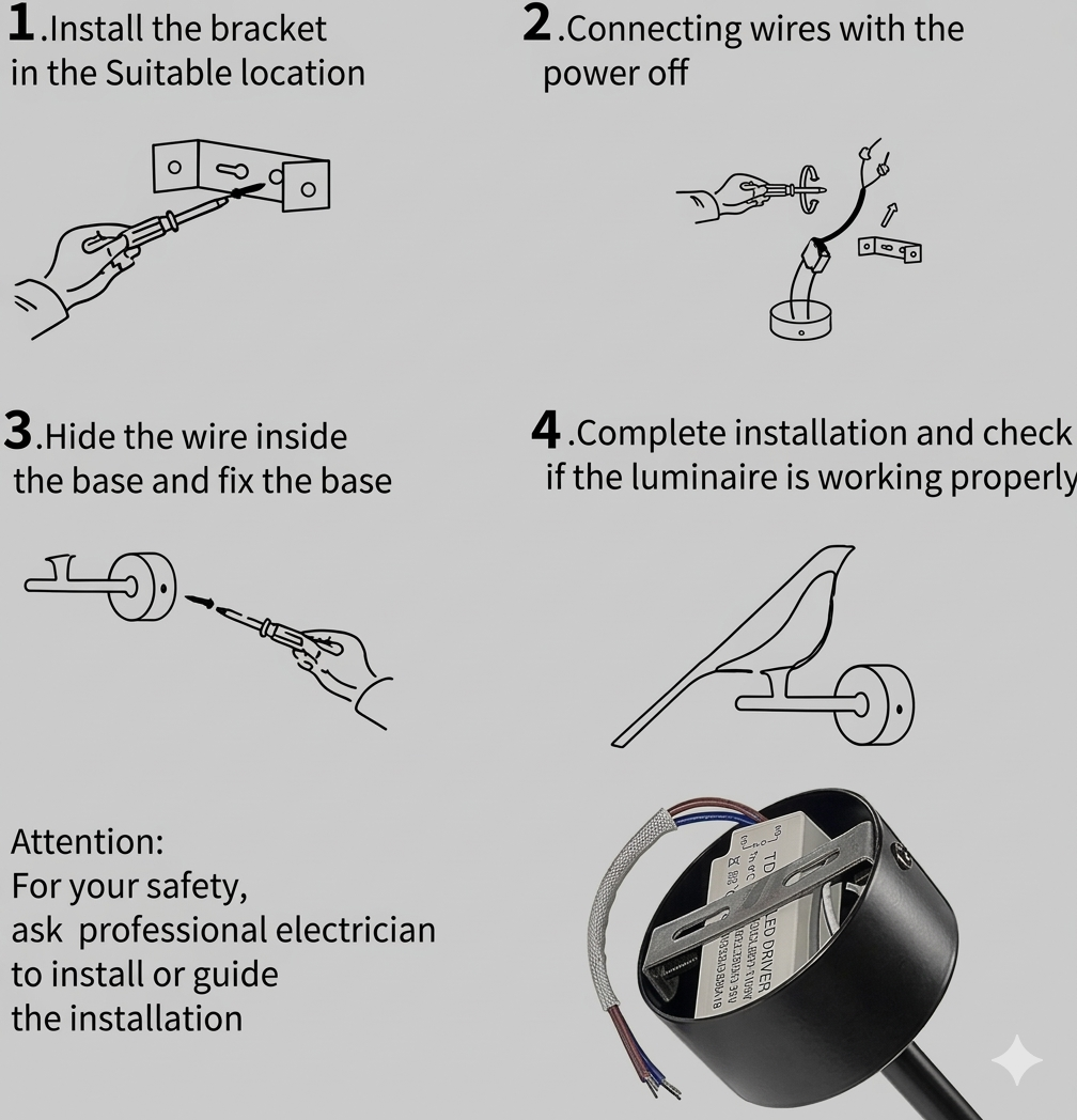 Modern LED Bird Chirpy Wall Light