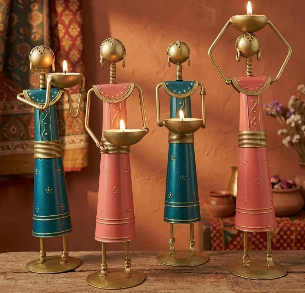 Traditional Iron Art Statues for Home Decor