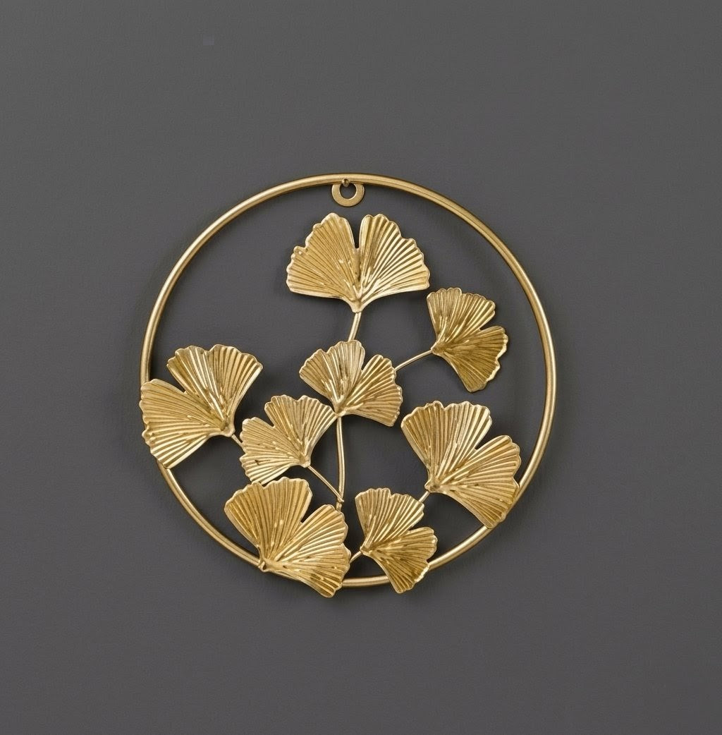 Elegant Ginkgo Leaf Metal Wall Art – Set of 3