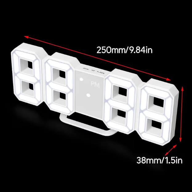 Modern 3D Digital LED Wall & Table Alarm Clock