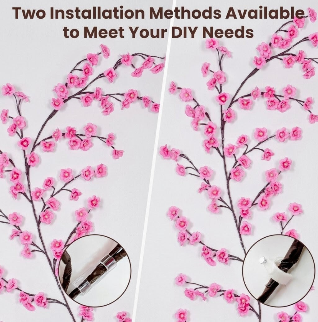 Elegant Glowing Cherry Blossom Vine – Aesthetic LED Wall Decor