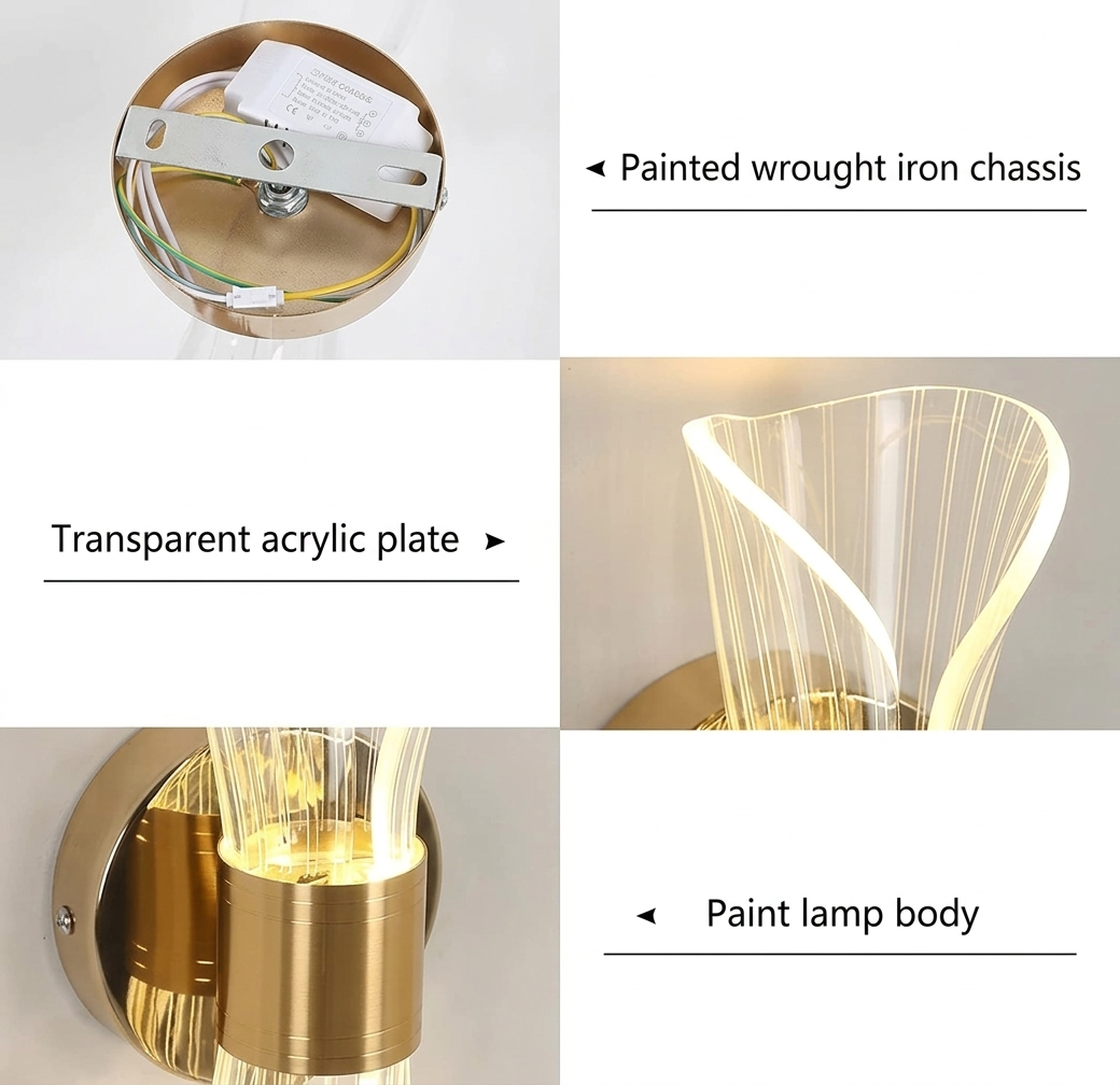 Elegant Curvy LED Indoor Wall Light Fixture