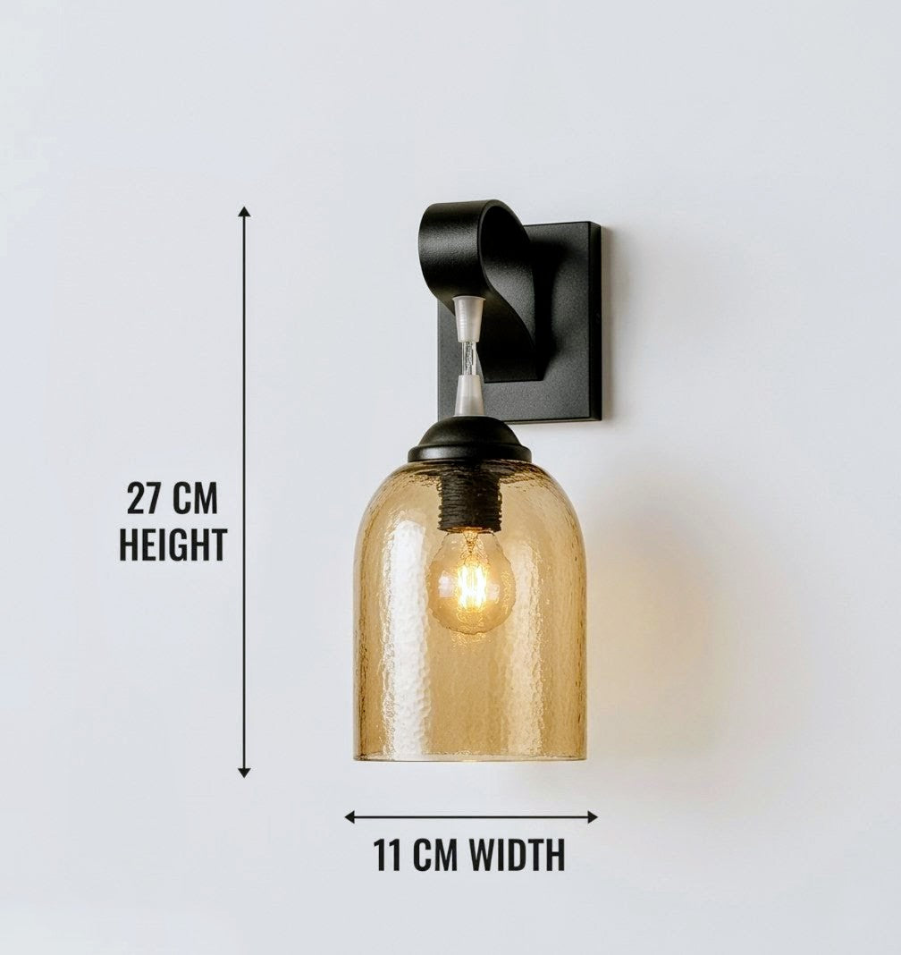 Modern Amber Glass Wall Sconce