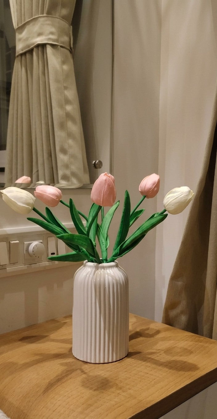 Rubbed Nordic Style Ceramic Vase for Flowers