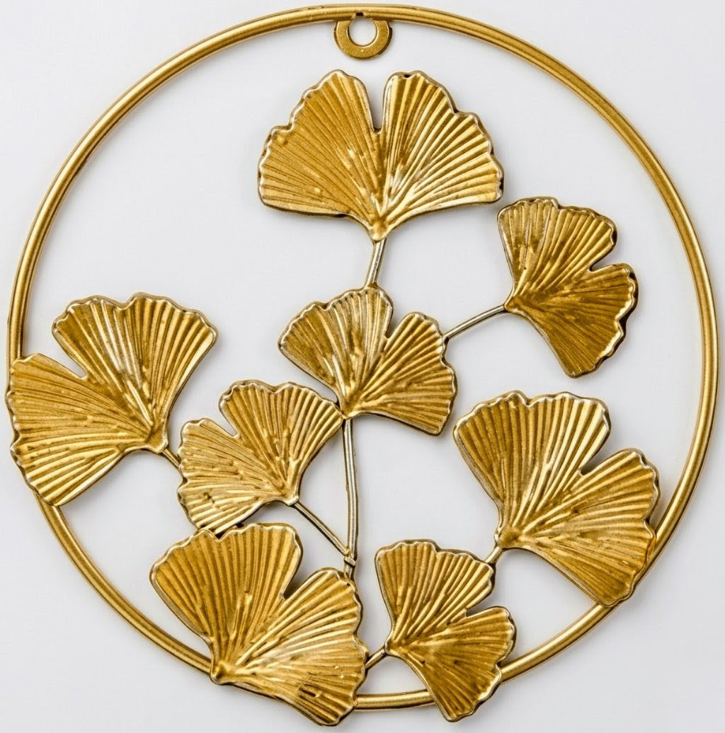 Elegant Ginkgo Leaf Metal Wall Art – Set of 3