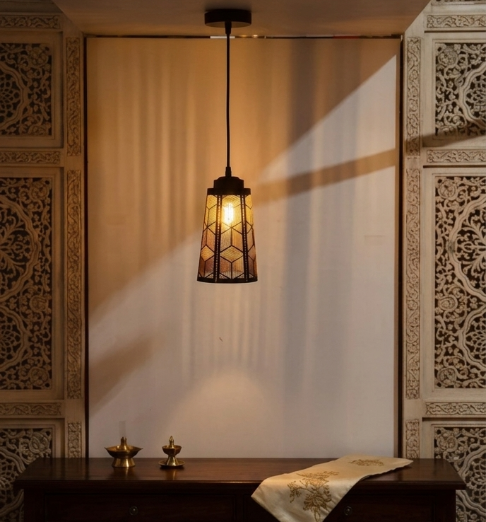 Geometric Honeycomb Pendant