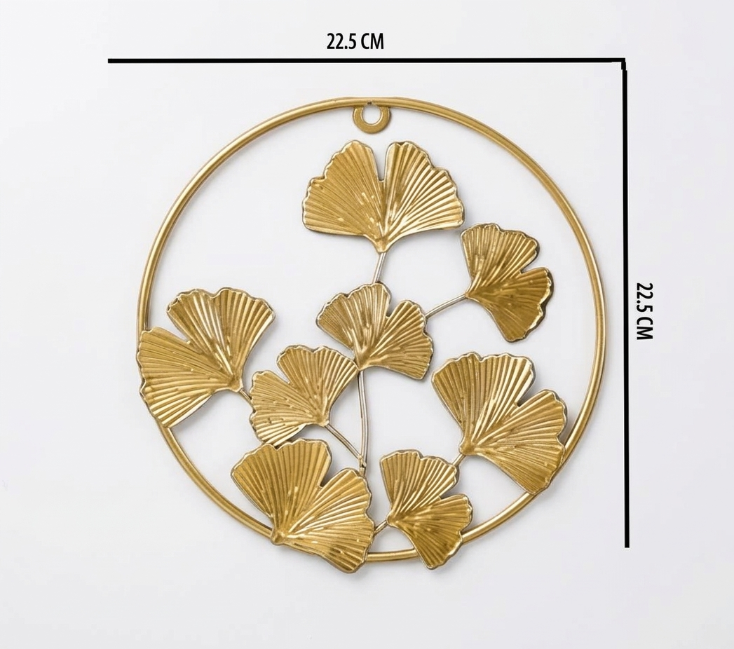 Elegant Ginkgo Leaf Metal Wall Art – Set of 3
